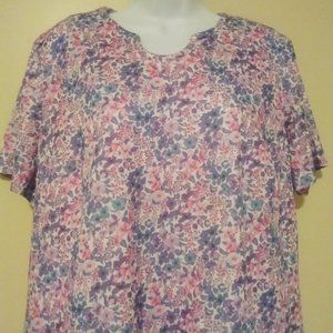 1960-70s Vintage Three R's Brand Floral Chintz House Dress/Nightgown